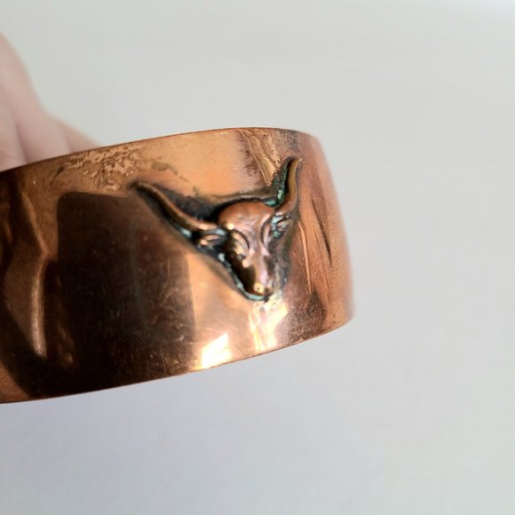 Copper western style chunky bangle/bracelet. - Picture 4 of 6